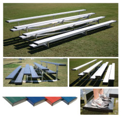 4 Row 7.5' Low Rise Pref. Bleacher